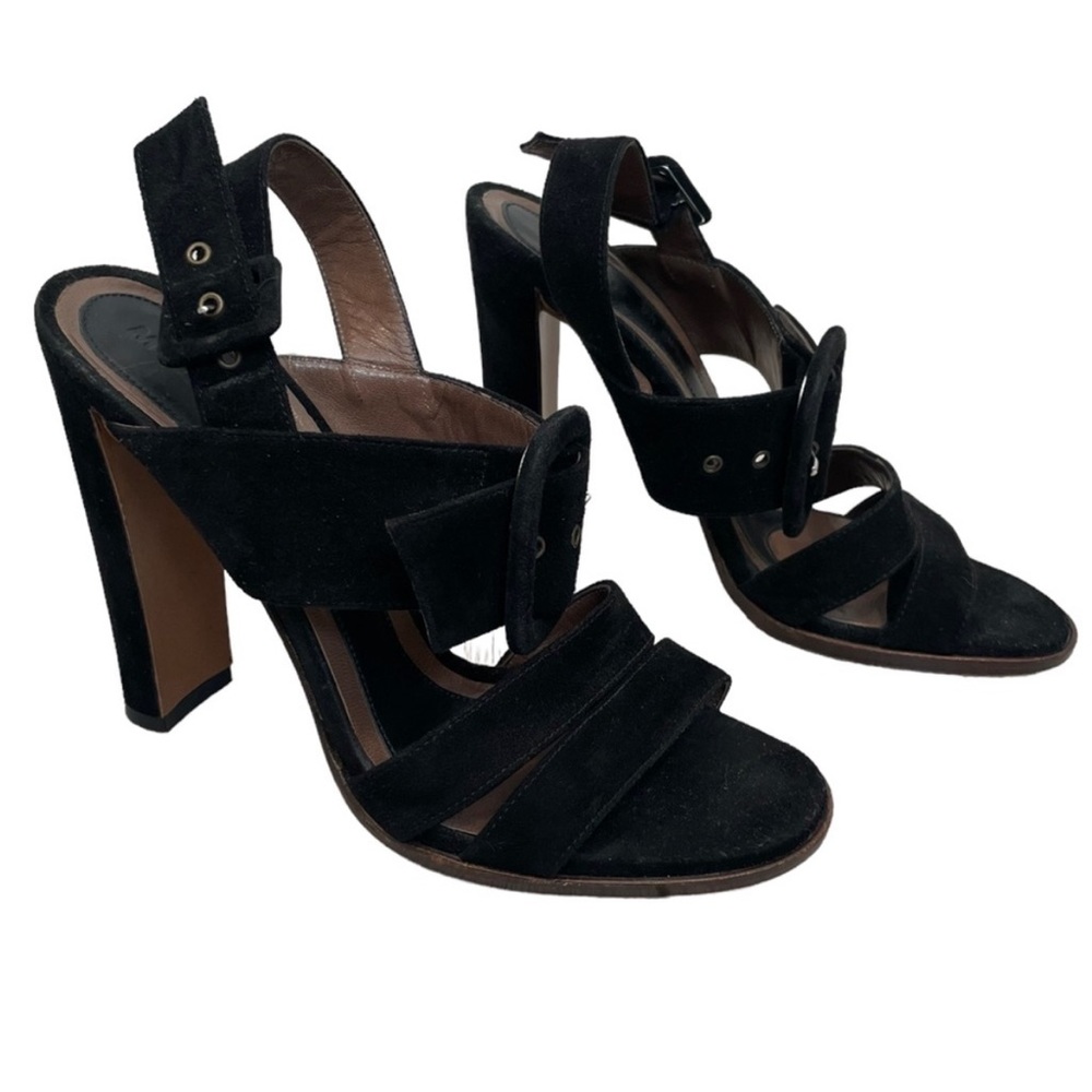 Marni Suede Buckle Heels